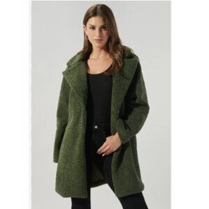 Baltic Born Sugarlips Casablanca Faux Sherpa Coat, Emerald Green | Size Medium